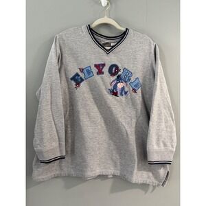 Disney Plus Eeyore Sweatshirt Heather Gray V Neck Pullover 1X Winnie the Pooh